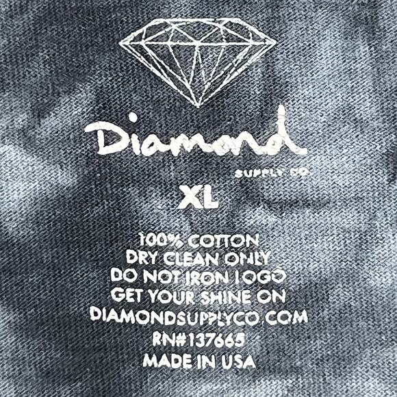 Diamond Supply Co. T Shirt Mens XL Gray Black Grizzly Tie Dye Short Sleeve Tee - Picture 13 of 14